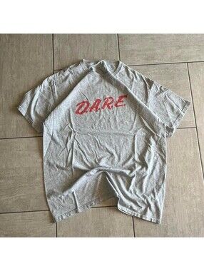 DARE   Heather Gray Red Logo  Retro Streetwear SH0385